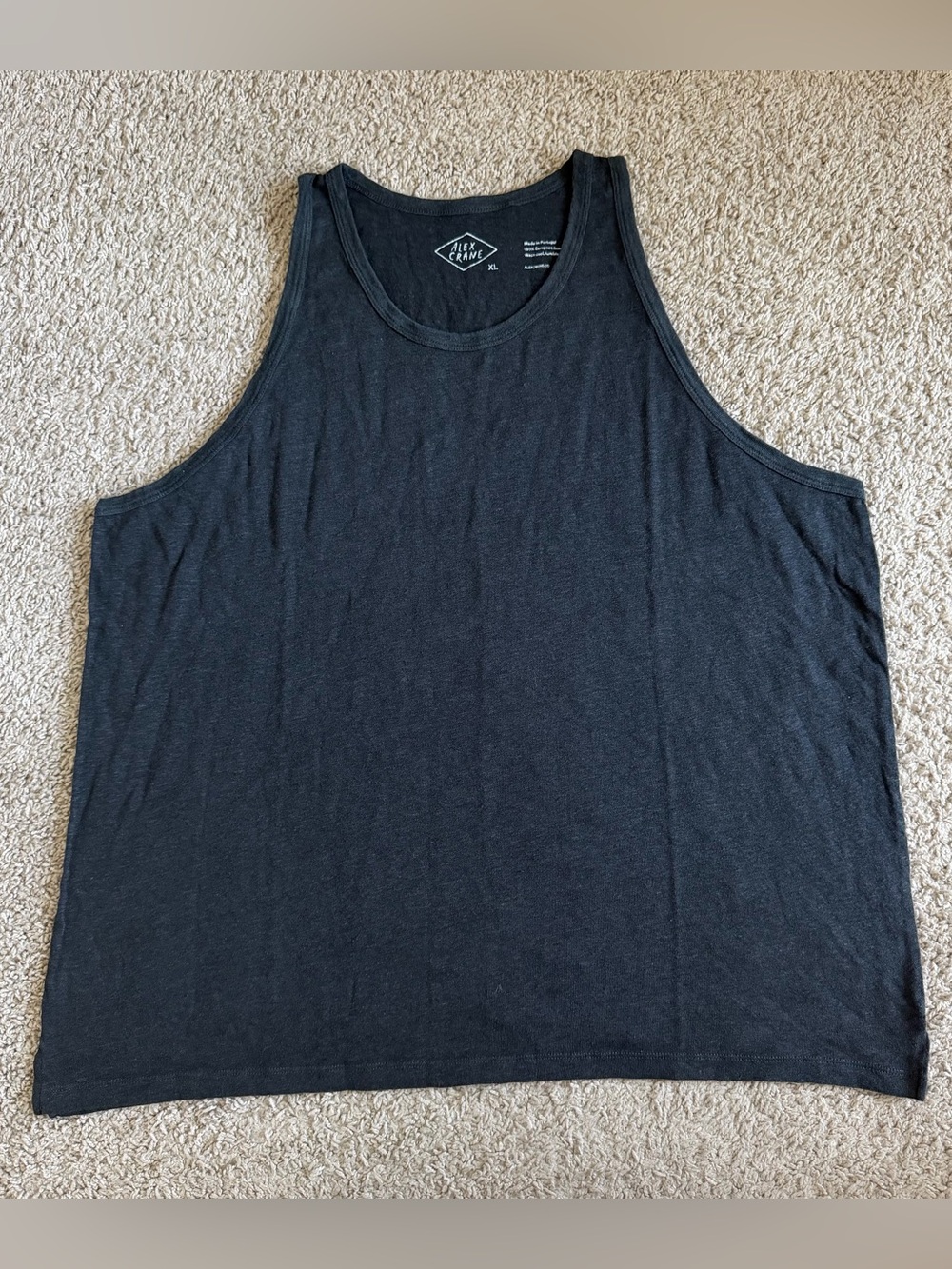 Alex Crane 100% Linen Black Tank Top